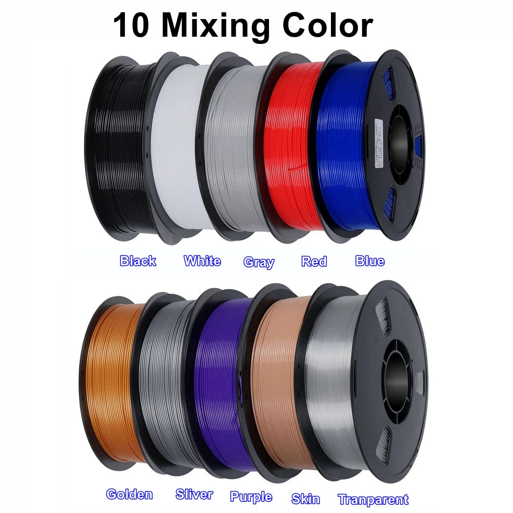PLA Filament 1.75mm 5kg 10kg 3D Printer Filament Standard 1kg/roll Plastic Spool PLA Black Mix Color Print Material Free Shippin