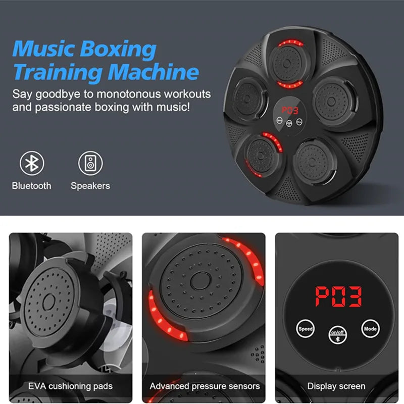 Musical boxing machine with gloves | high quality electronic boxing training target | easy to install | gift | agility training