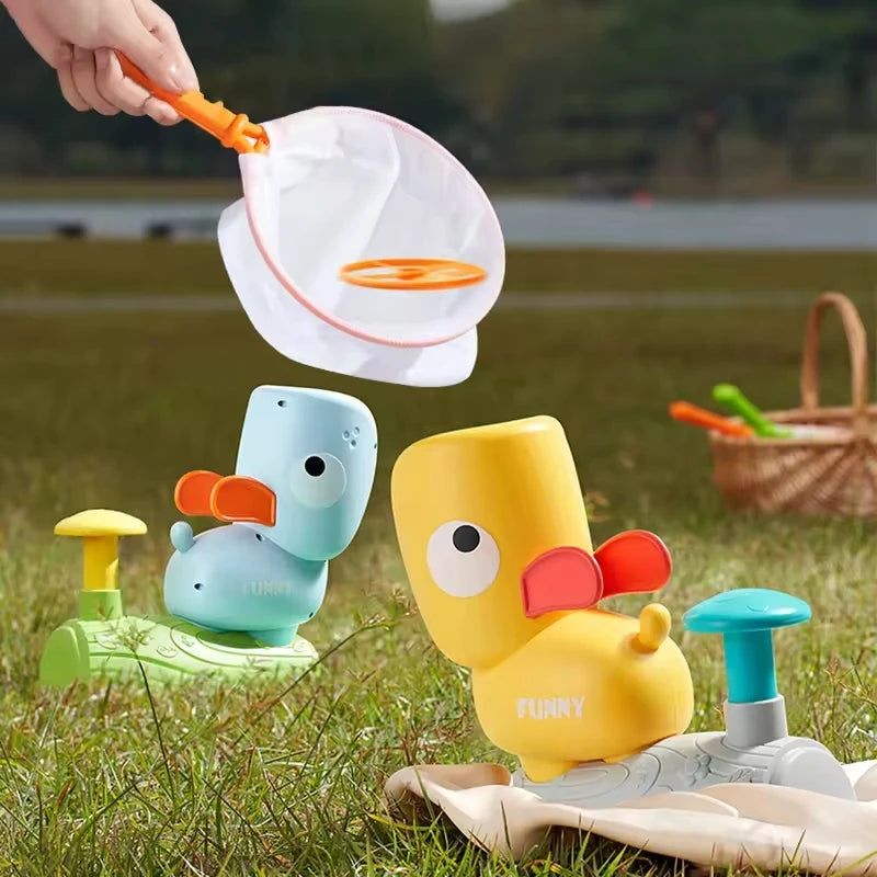 Kids Air Rocket Launcher Toy Outdoor Soaring Rocket Flying Disc Interactive Games Movement Ability Development Children Gift