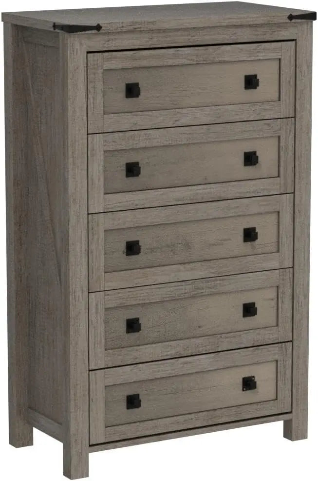 Farmhouse 5 Drawers Dresser Chests for Bedroom, Wood Rustic Tall Chset of Drawers,Dressers Organizer for Bedroom