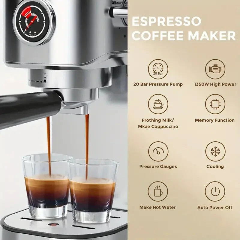 SEJOY Semi-Automatic Espresso Machines, Professional Espresso Machine with Milk Foam, Stainless Steel Expressions Machine