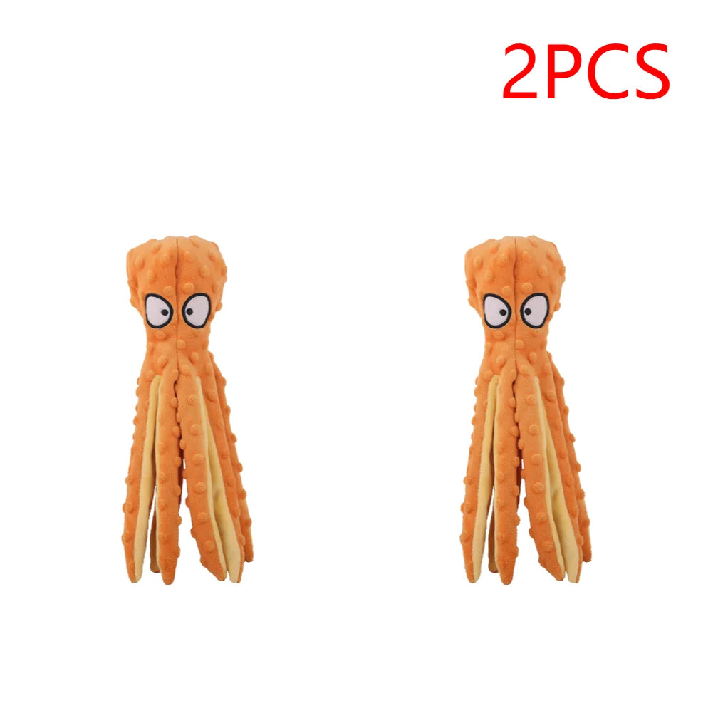 1/2PCS Pet Plush Dog Toy Voice Octopus Shell Puzzle Toy Bite Resistant Interactive Pet Dog Teeth Cleaning Chew Toy Pet Supplies