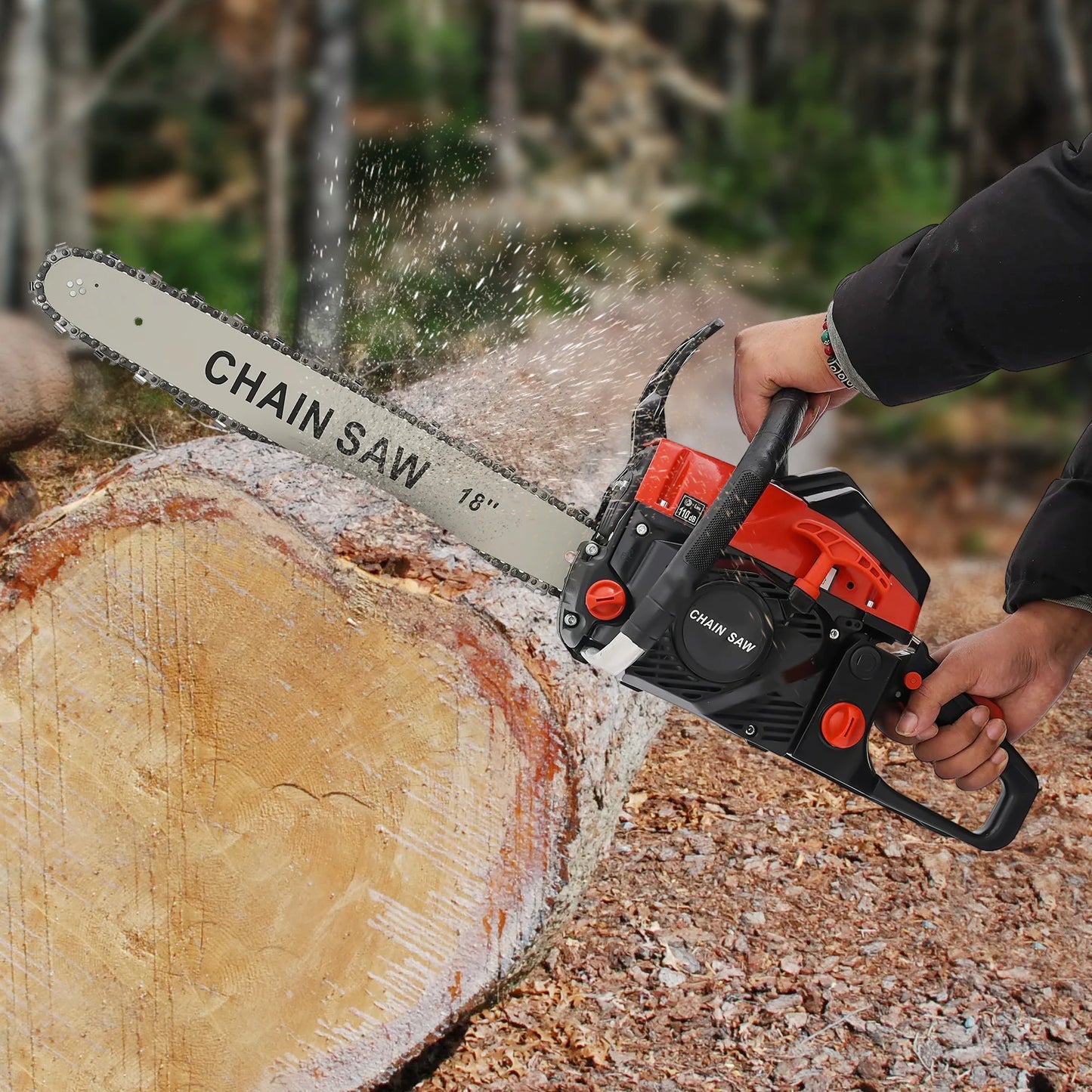 18 Inch Gasoline Chainsaw 58cc Handheld Cordless Gasoline Chainsaw 2-Stroke, Used For Logging Trees And Forests At 2800-11000rpm