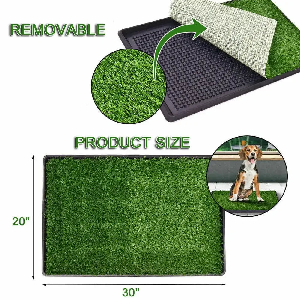 Fake Grass Dog Potty Pad Portable Dog Turf Trainer Grass with Tray, 30"x20"