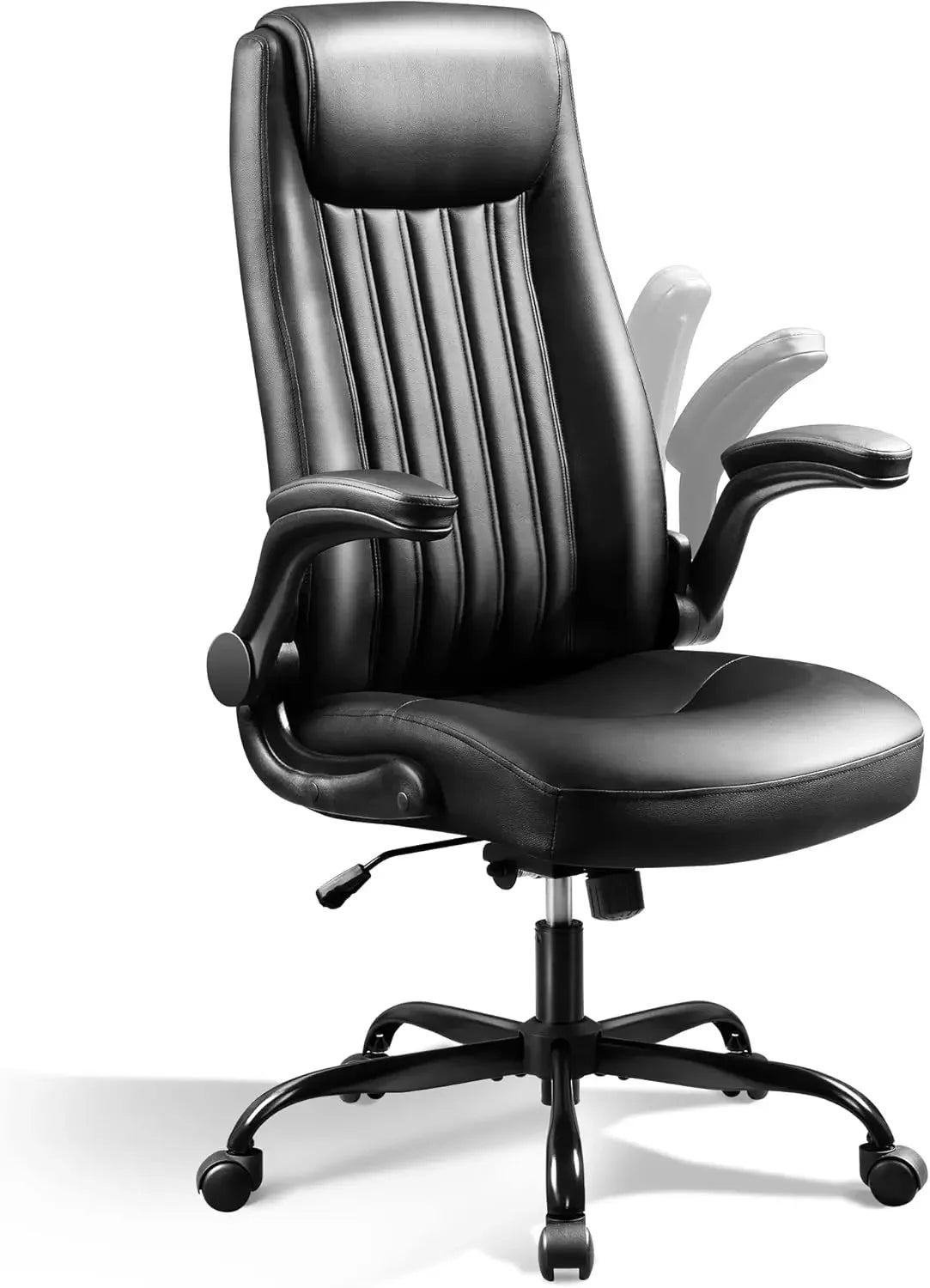 Computer Office Chair, High Back Ergonomic Desk Chair with Adjustable Flip-up Armrests, Lumbar Support & Thick Headrest