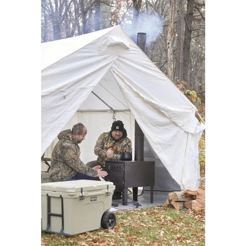 Large Outdoor Wood Burning Stove Portable With Chimney Pipe For Cooking, Camping, Tent, Hiking, Fishing, Backpacking