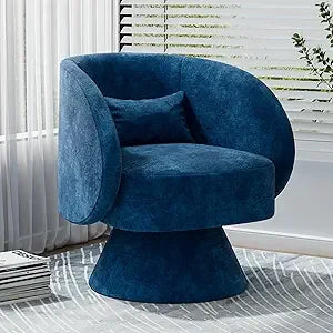 Swivel Barrel Chair, Upholstered Cuddle Accent Swivel Chairs for Living Room, 360 Degree Modern Small Round Boucle Sherpa Swivel