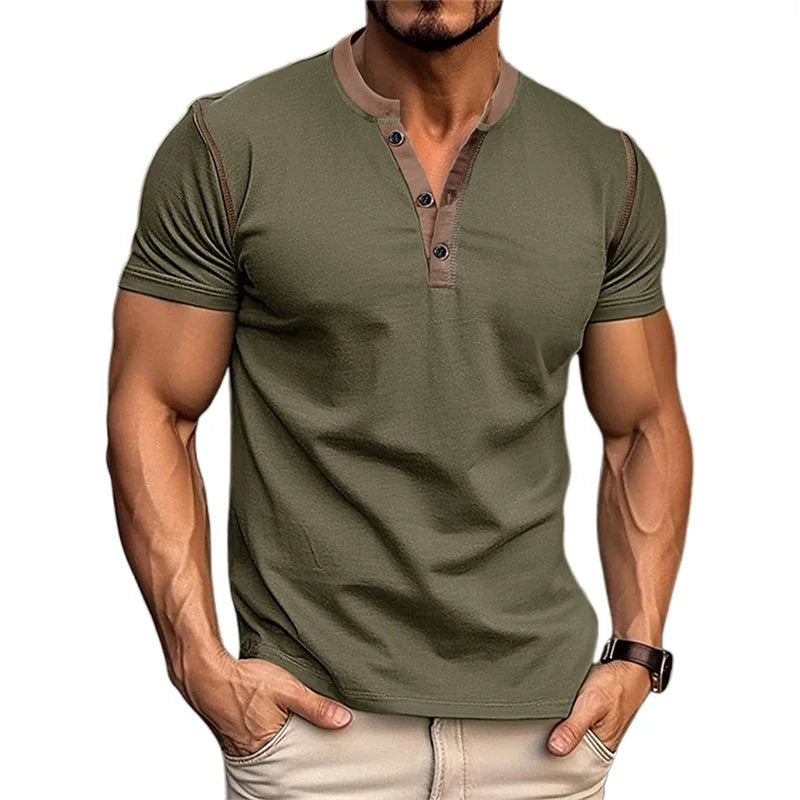 Men s Lightweight V-Neck T-Shirts Breathable Fit Solid Color Short Sleeve Casual Tops Summer Fashion Tee Shirt