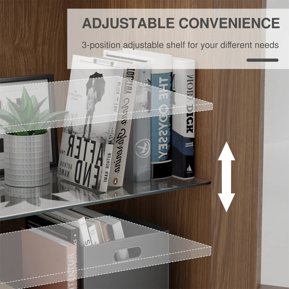 Modern Rectangle Wood Storage Cabinet with Adjustable Shelf Living Room Entryway Bedroom Easy Assembly Waterproof Design