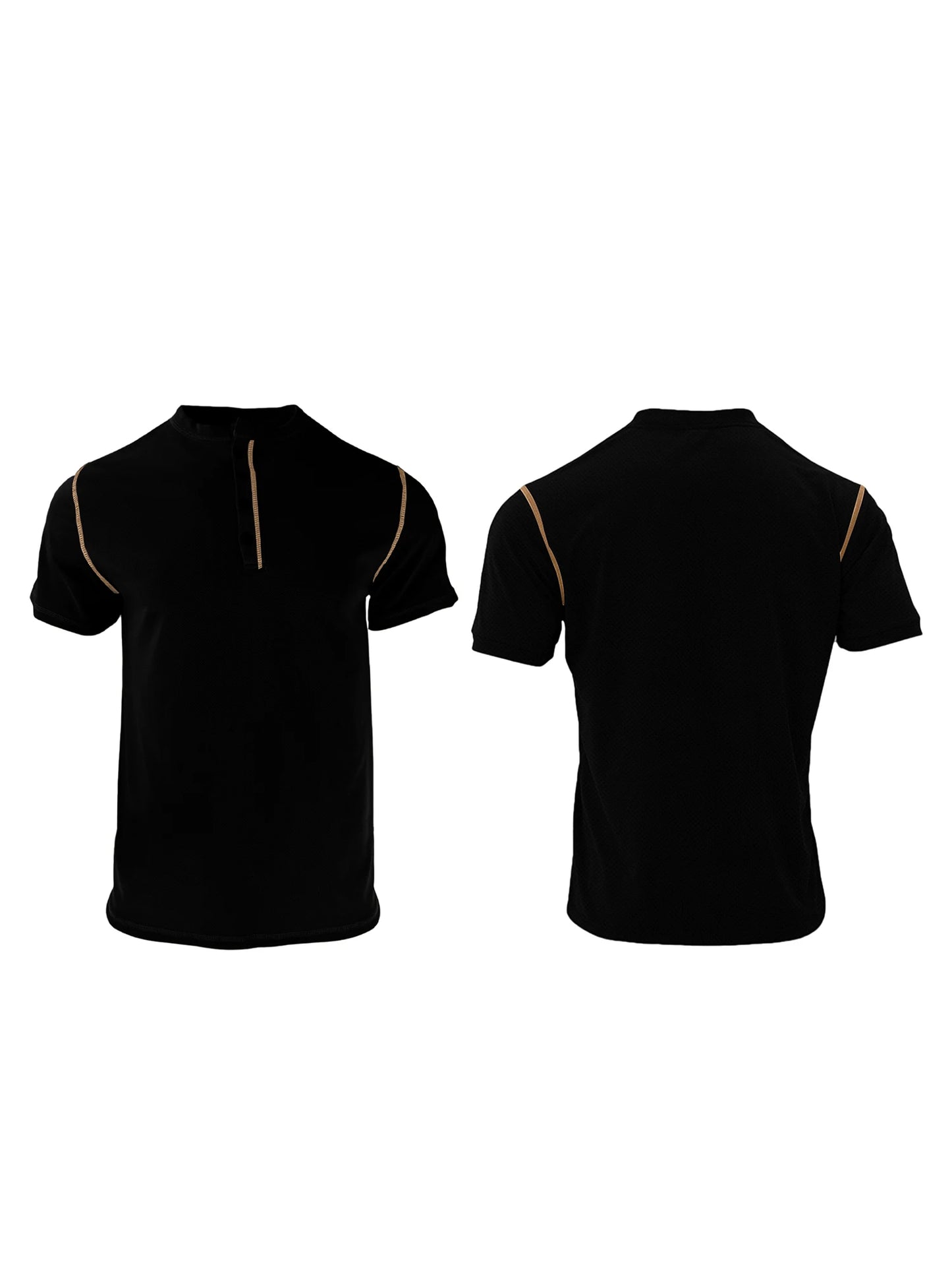 Men s Fit Henley Short Sleeve T-Shirt with Contrast Stitching Casual Summer Top for Streetwear Style