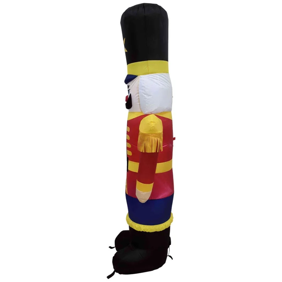 Lighted Inflatable Nutcracker Soldier Outdoor Christmas Decoration for Holiday Yard Display 6.25' Tall Animated Figure with Bri