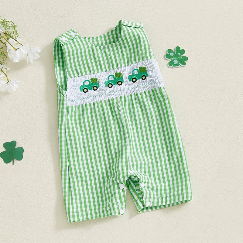 Infant Unisex Bodysuits Sleeveless Round Neck Clover Rabbit Embroidery Baggy Playsuits Toddler Sleepwear s