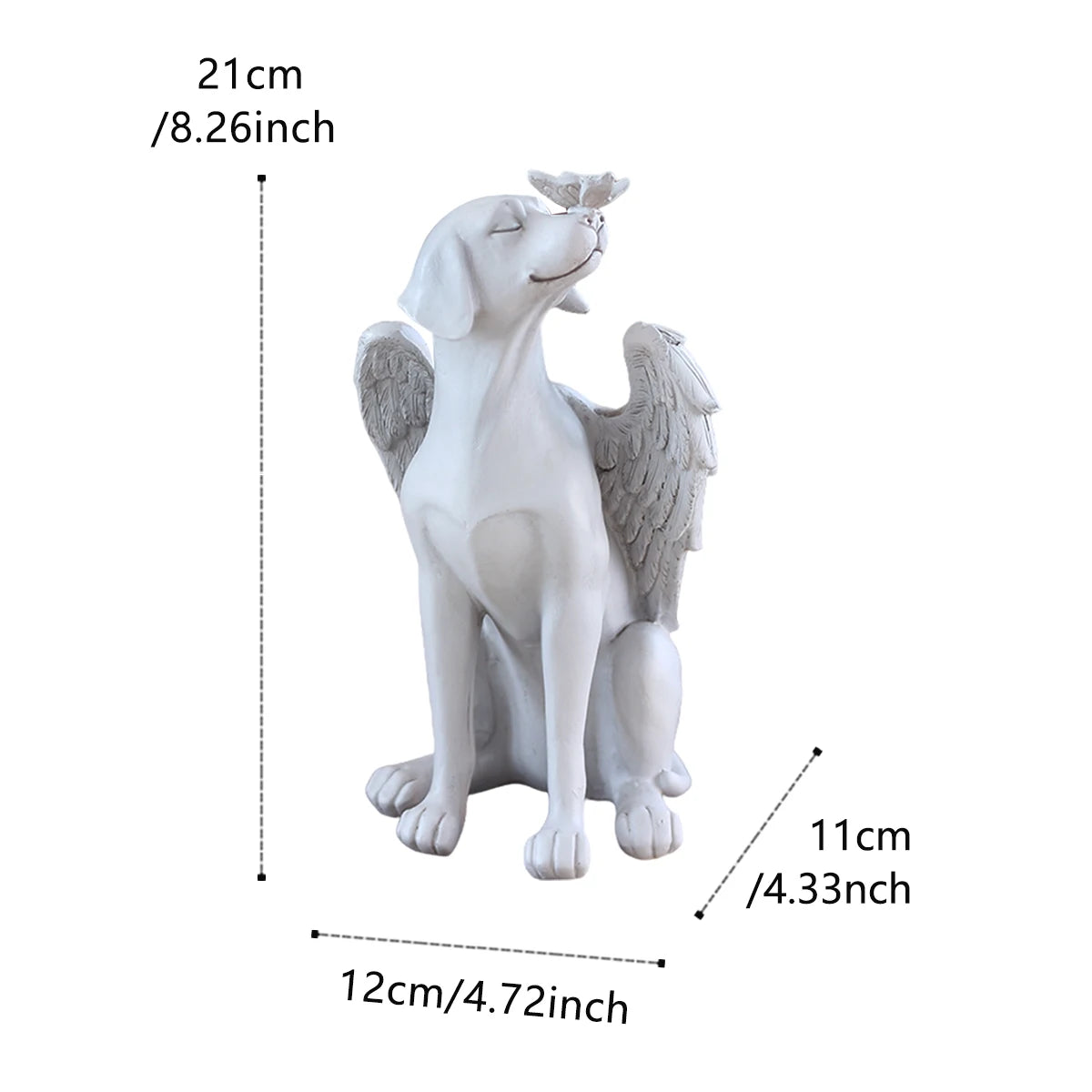 Resin Angel Dog, Dog Angel Pet Commemorative Tombstone Tribute Statue, Outdoor Garden Desktop Decoration, Gift for Dog Lovers