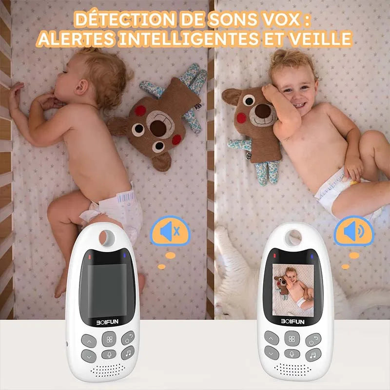 BOIFUN Baby Monitor with Camera Portable Vox Function Temperature Sensor Video Baby Monitor 2.4 GHz Intelligent Standby 720p