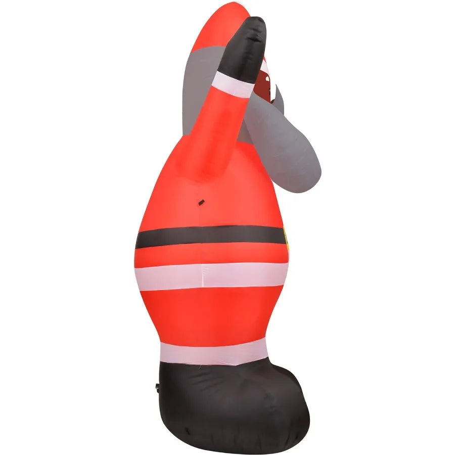 12ft Airblown Inflatable African American Santa with Lights for Outdoor Holiday Decorations Perfect for Christmas Displays in P