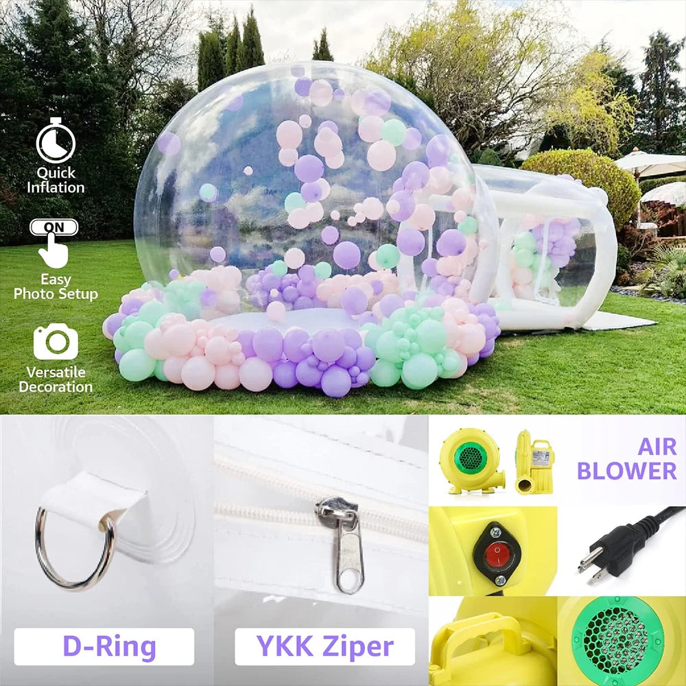8.2Ft Inflatable Bubble Balloon House Inflatable Tent Bubble House Clear Dome Balloon Garden Tent with Blower/Pump For Party
