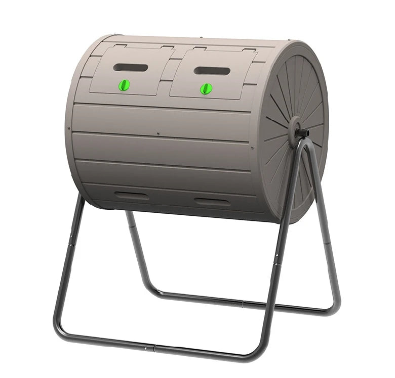 Compost Bin Outdoor 37.5 Gallon All-Season Dual Chamber Tumbling for Garden, Kitchen, Yard, Outdoor