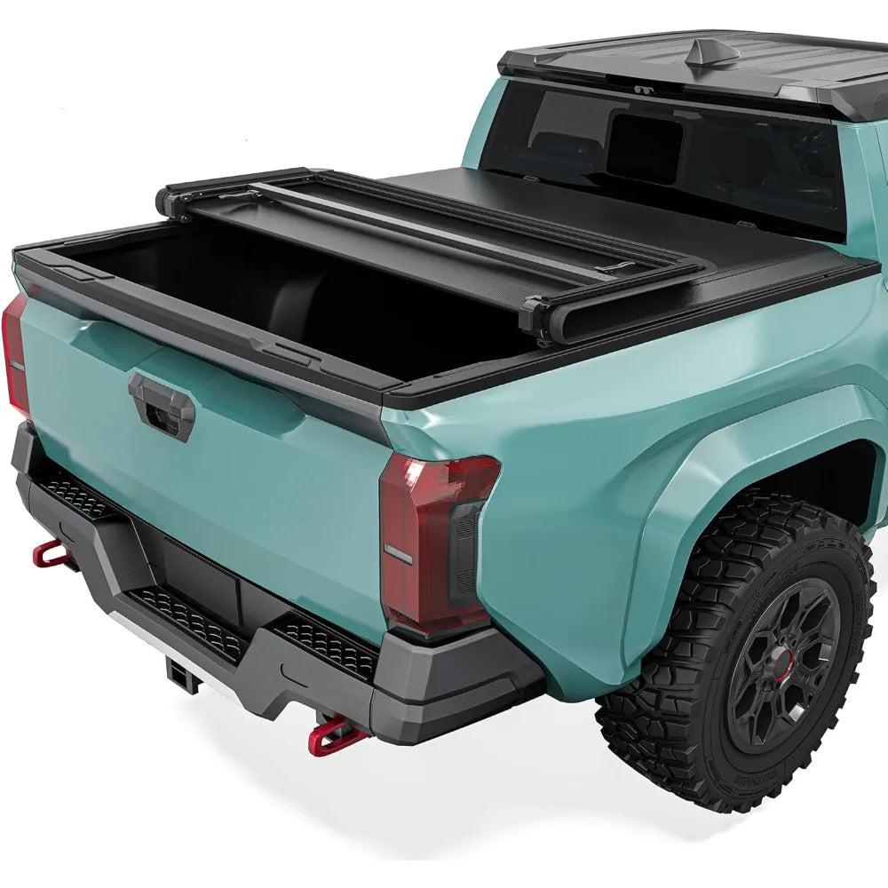 Soft Tri-Fold Truck Bed Tonneau Cover Fit for Tacoma 2024 2025 with Deck Rail System, with 5 ft Bed Excl