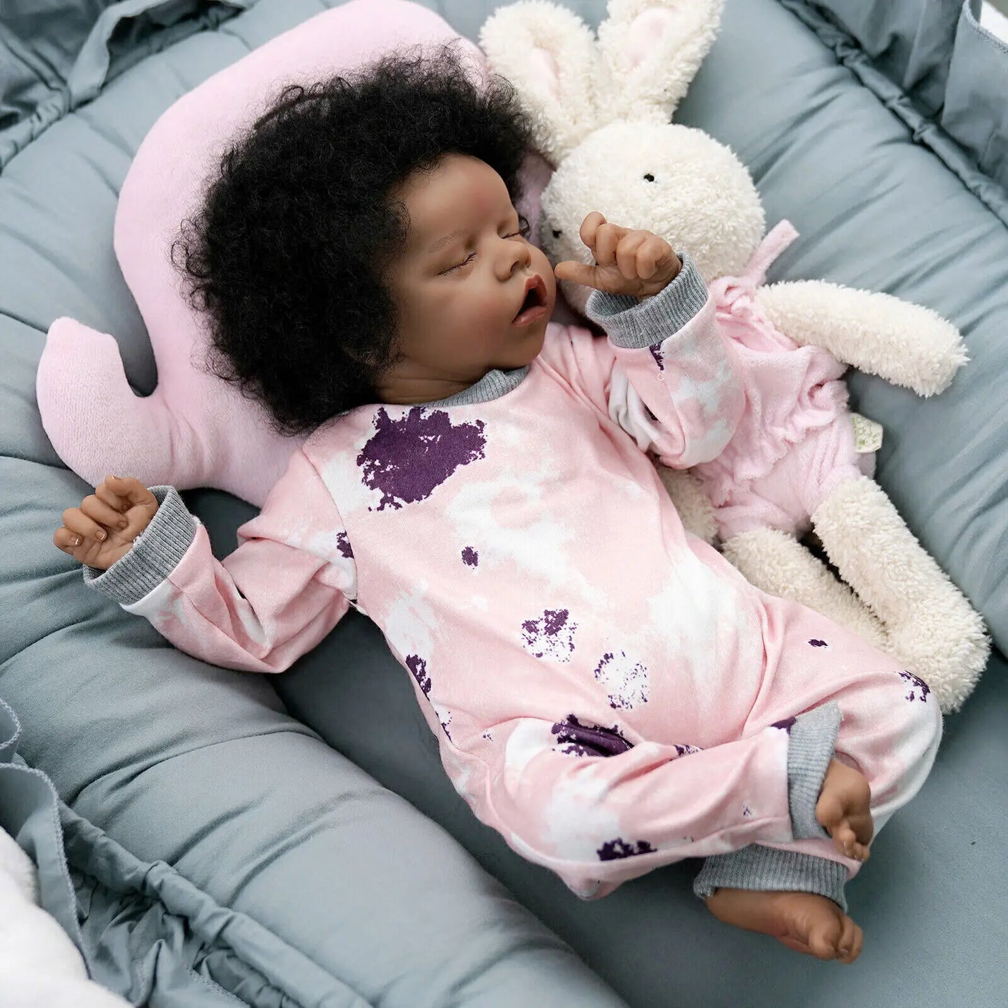 Risbecko 17 Inch Reborn Baby Doll Cute Doll Soft Touch 3D Paint and Visible Veins - Collectible Art Doll Gift Birthday Gift