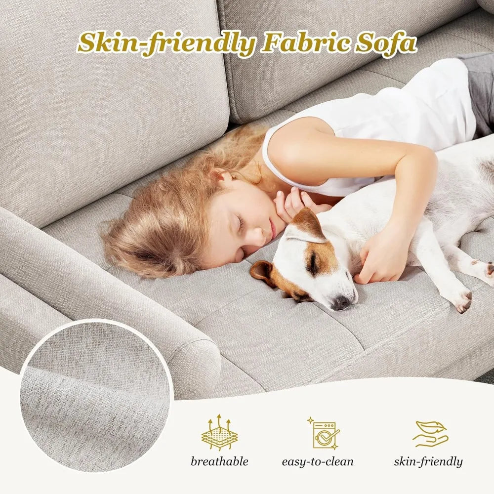 Loveseat Sofa with Throw Pillow, 48" Small Couches, Love Seat for Living Room, Bedroom, Easy Assembly, Living Room sofa