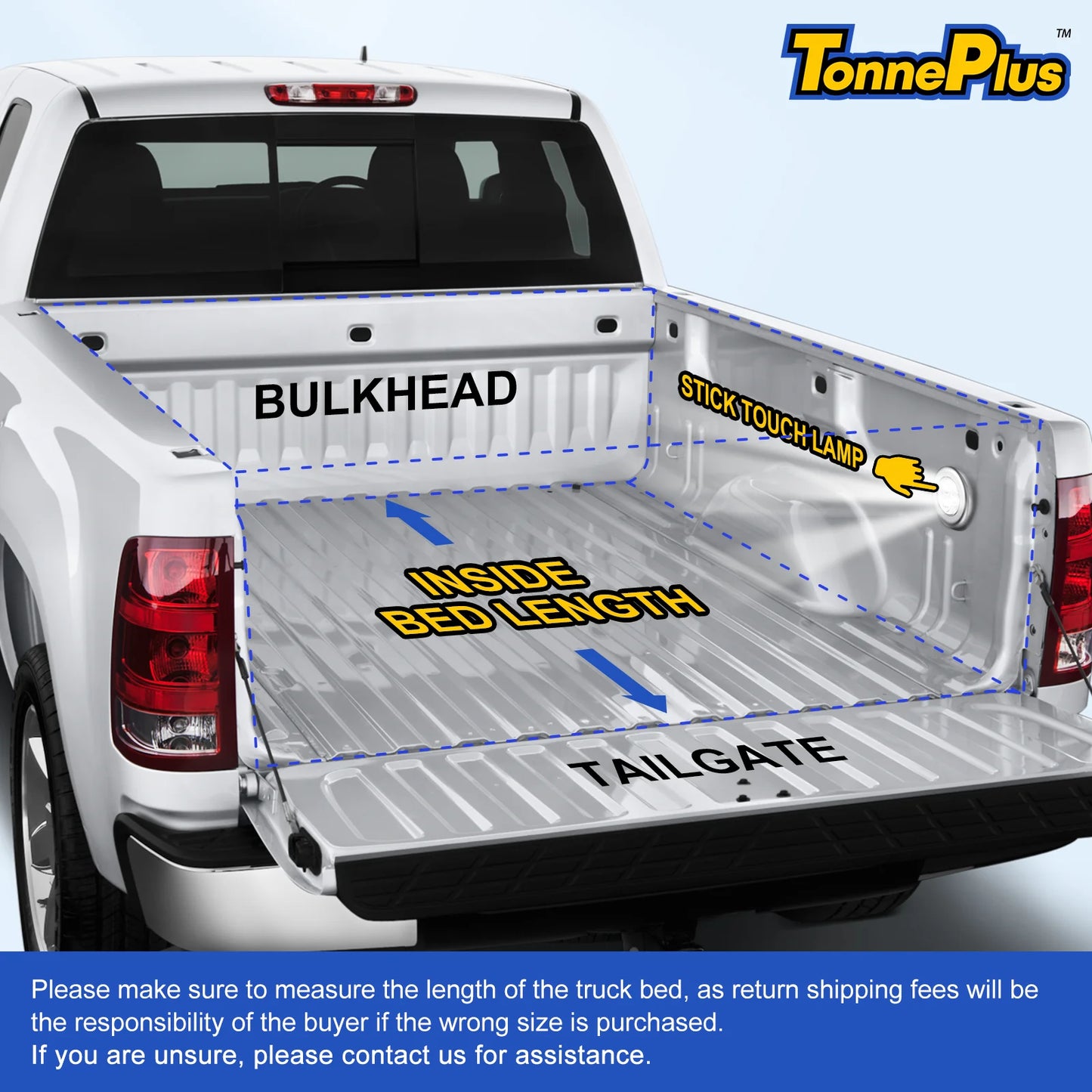 TonnePlus FRP Hard Tri-Fold Tonneau Cover Truck Bed Cover for 2020-2024 Silverado / Sierra 2500 3500 HD New Body Style 6.9FT Bed