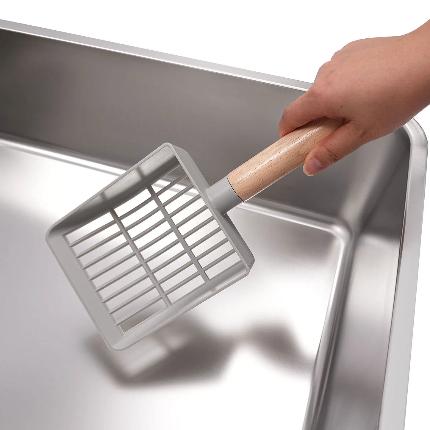 Stainless Steel Cat Litter Box 360° Protection With Practical Handles For Cats Weighing Less Than 22.05 Pounds