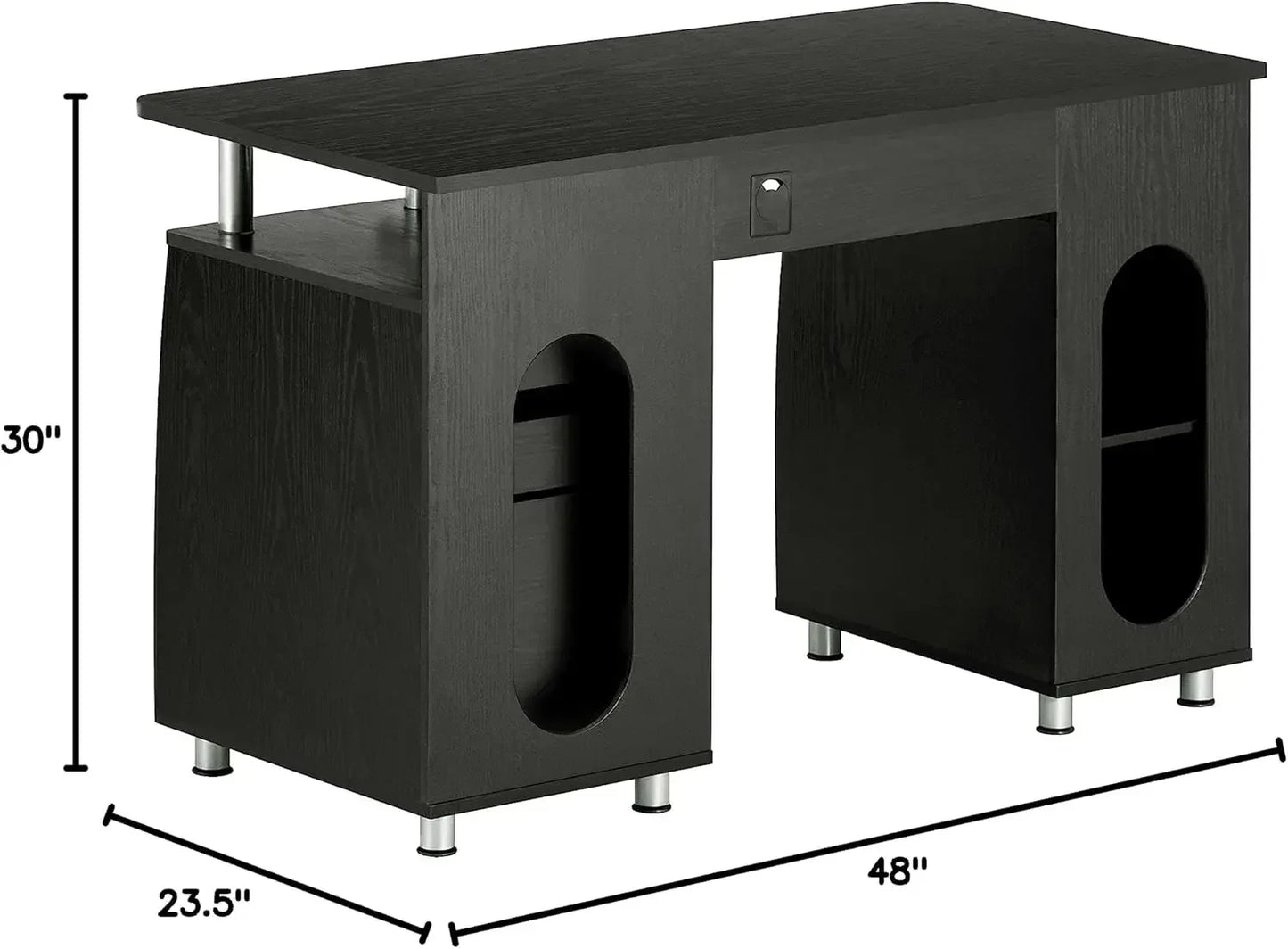 47.25" Ergonomic Computer Drawers & File Cabinet for Home Office Storage, Espresso Writing Desk, ONE Size