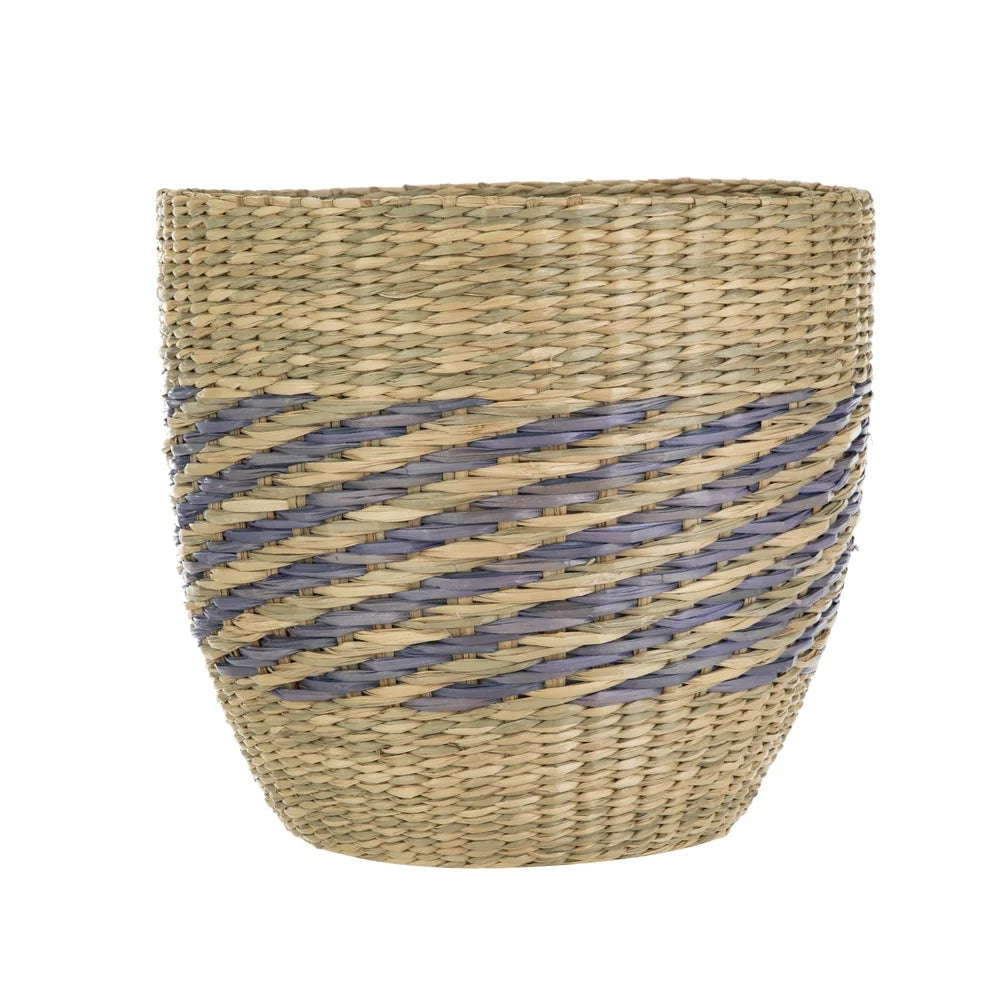 2 Pack Handwoven Seagrass Basket Tapered Design Decorative Storage Container Perfect Indoor Planter Nesting Home Organization