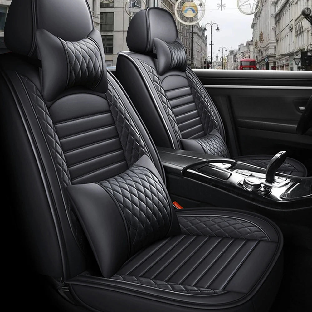 5-Seats PU Leather Universal Car Seat Covers Full set Front Rear Seat Cushion Anti-scratch Protection For Sedan SUV Seat