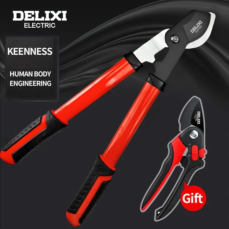 DELIXI ELECTRIC 23-inch Manual Rough Pruning Shears, Garden Pruning Shears,Gardening Tools, Steel Blades