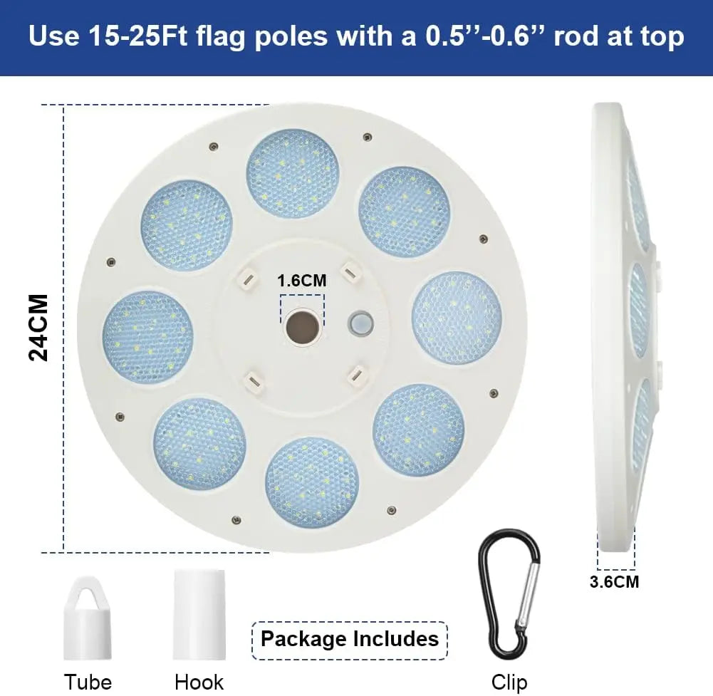 Solar Flag Pole Light,136 LEDs Flagpole Light, Flap Pole Lights for 15-30FT Outside,Auto On/Off Energy Saving Dusk to Dawn