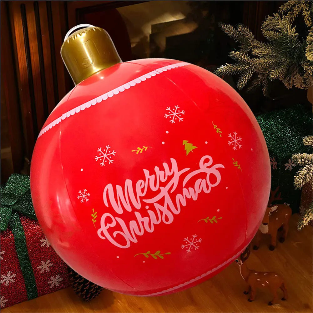 25 inch Christmas Ball PVC Inflatable Decoration Balls Xmas Tree Decorative Ball Ornaments New Year Outdoor 2024 Christmas Decor