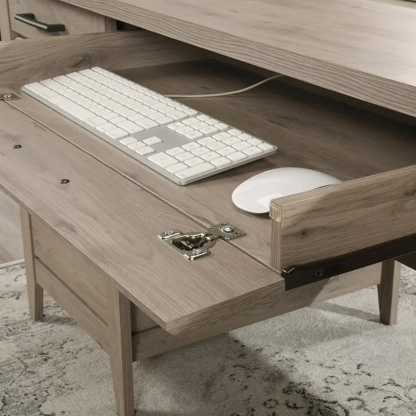 Summit Station 66"W Executive Computer Desk, Laurel Oak