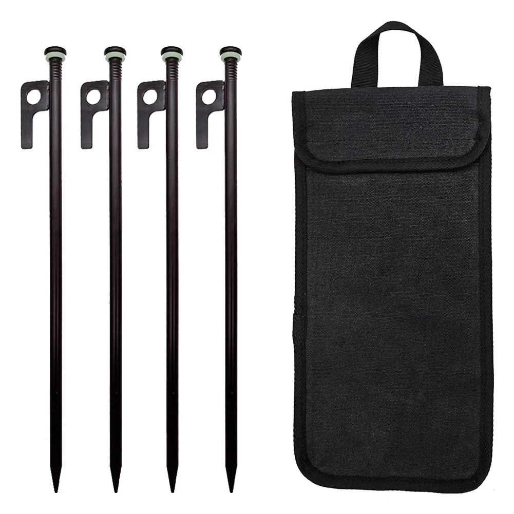 4/8Pcs Tent Stakes Forged Steel Tent Pegs Heavy Duty Ground Stakes 30cm Ground Anchors with Storage Bag for Outdoor Camping