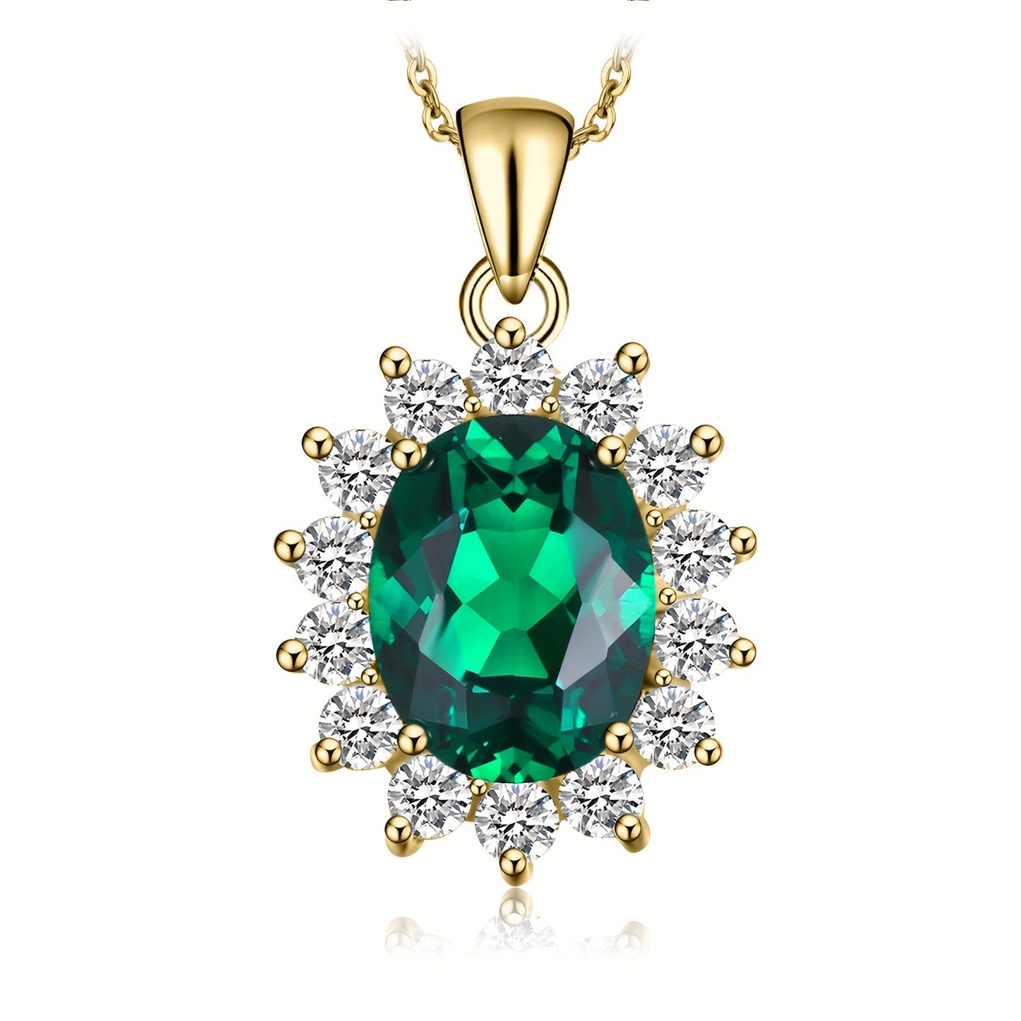 1pc 925 Sterling Silver Elegant And Glamorous Classic Design Exquisite Multi-faceted Oval Cut Created Blue Sapphire Birthstone Silvery Pendant Necklace For Women For Prom Party Banquet For Dating Gift Fine Jewelry