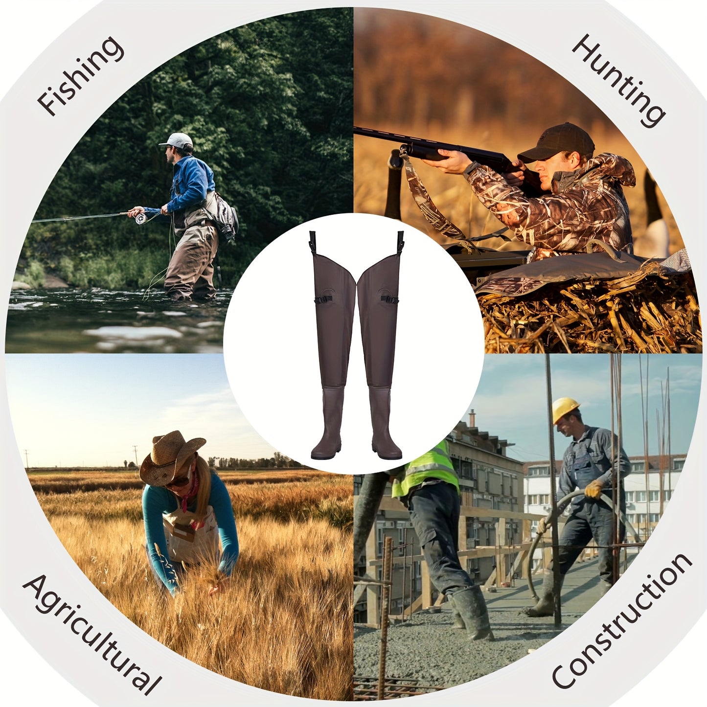 High Quality 3-ply 700D Nylon/PVC Hip Waders with Boot Hangers Ultra Lightweight Light Weight Fishing & Hunting Waders for Men Women Christmas Gift