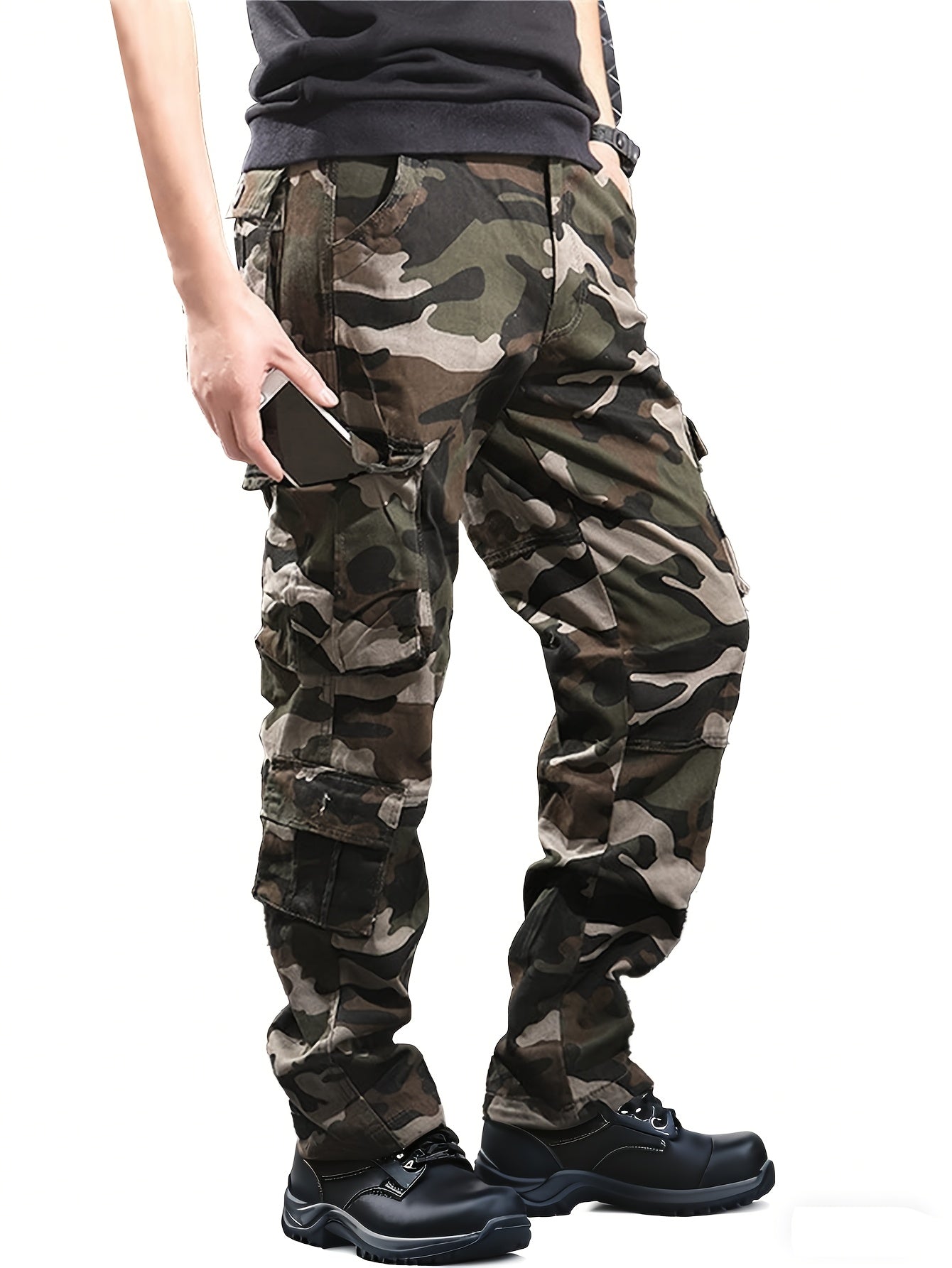 BAYAMO Mens Cargo Pants Camo Military Fatigue Pant Camouflage Hunting Combat Work Casual Pants Multi Pocket