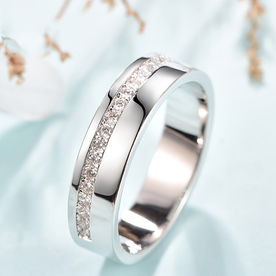 2pc925 Sterling Silvery Men's Fashion Mosan Stone Combination Ring, Suitable for Daily Wear, Parties, Weddings, Gifts, Valentine's Day, Father's Day, Christmas, New Year, Combination Ring Weight 0.56 oz.