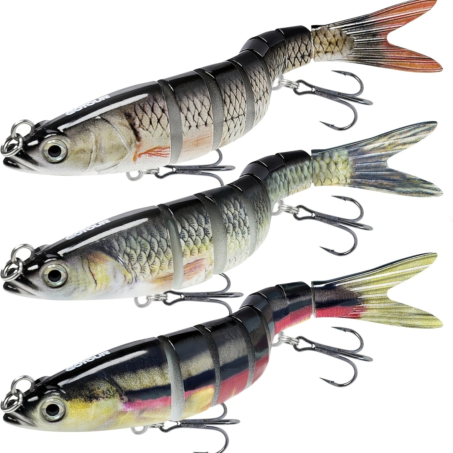 Fishing Lures for Freshwater or Saltwater, Easy to Use for Family Fishing Beginner and Pros, Lifelike Jointed Swimbait, Slow Sinking Bass Pike Panfish Walleye Lures, Fishing Gifts for Men, Available 365 Days