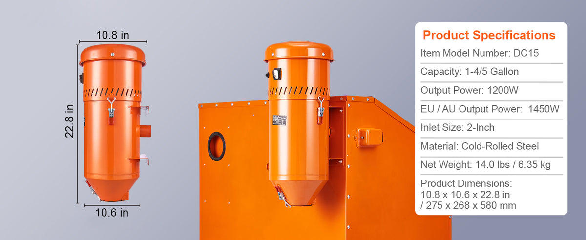 SucceBuy 1.6 HP Dust Collector Media Reclaimer for Sandblaster Cabinets