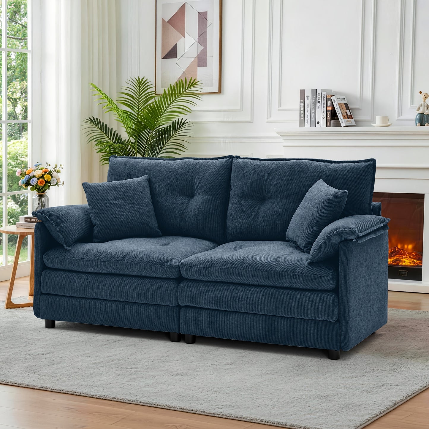 67.72-inch Modern Two-seater Chenille Upholstered Sofa | Comfortable Soft Cushions, Suitable for Living Room, Bedroom, Office, Modern Minimalist Design, Includes Soft Throw Pillows, Hardwood Frame by LNSENFIN