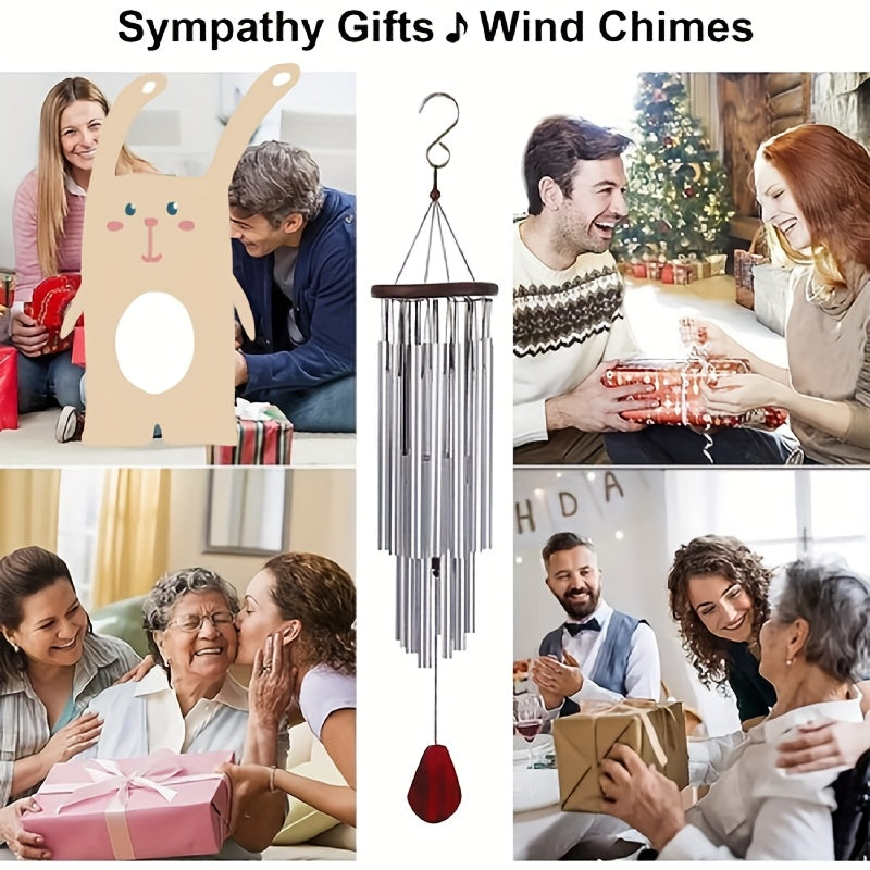 Large 27-tube Outdoor Wind Chime, 34-inch Church Bell Garden Wind Chime
