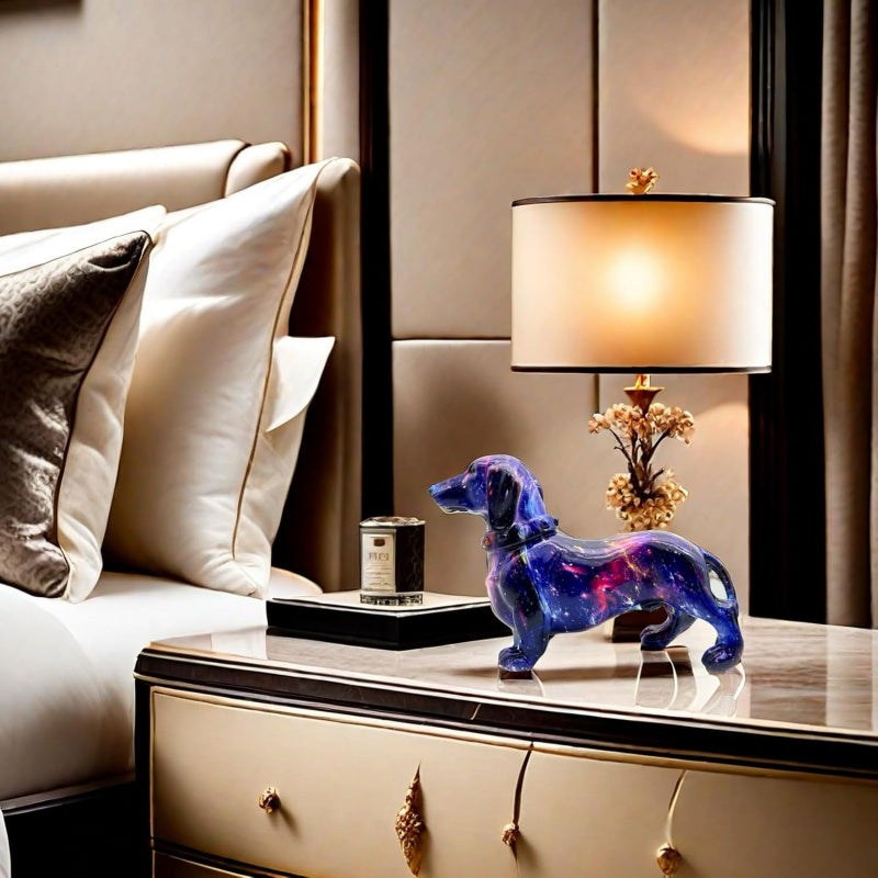 A Decorative Sculpture of a Dachshund Dog, Designed As Graffiti Art, Perfect for Enhancing The Aesthetic of Your Living Room, Bedroom, Bookshelf, TV Cabinet, Or Desk. It Serves As a Charming Centerpiece Or Ornament