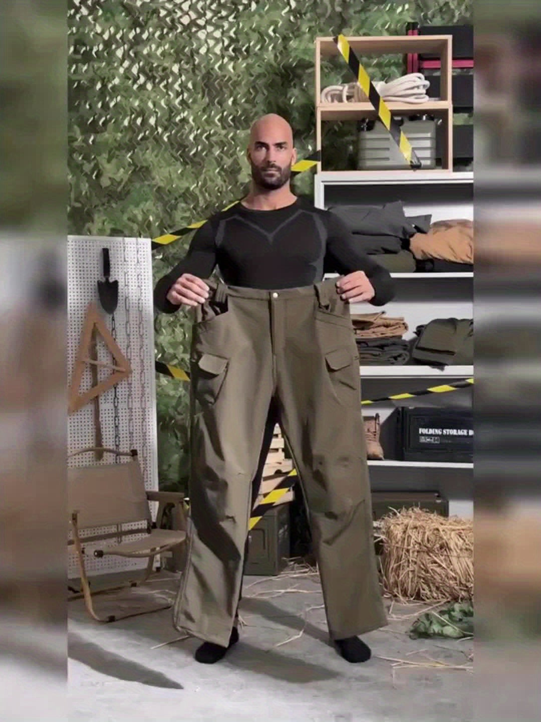 Men'S Autumn and Winter New Thickened Two-Piece Windproof Jacket Hoodie with Multiple Pockets, Elastic, Warm, Suitable for Hiking, Skiing, Fishing, Outdoor Sports Gear | Tactical Style | Breathable Fabrics, Winter Sports Gear