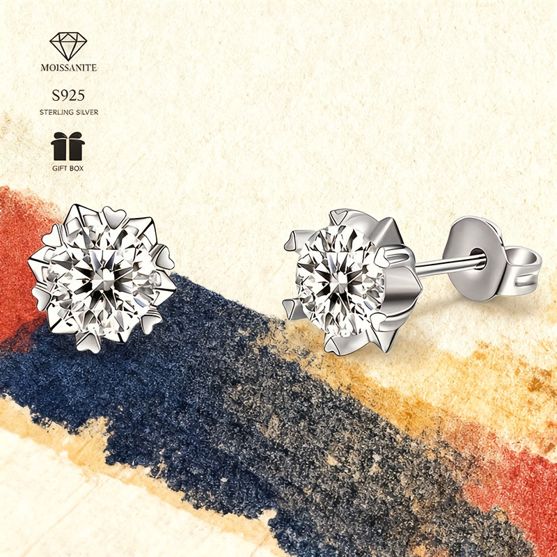 925 Silvery Moissanite Earrings, Men's Moissanite Jewelry, Men's Stud Earrings, 925 Silvery Earrings, Men's Hoop Earrings, Dangle Earrings Suitable for Any Occasion, Perfect As A Christmas #Halloween #BlackFriday #NewYear Gif