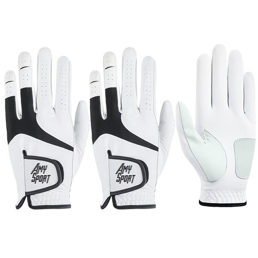 Golf Gloves Men Right Hand Left Hand Value 3 Pack, Premium PU With All Weather Grip For Serious Performance, Breathable & Comfortable Gift For Men