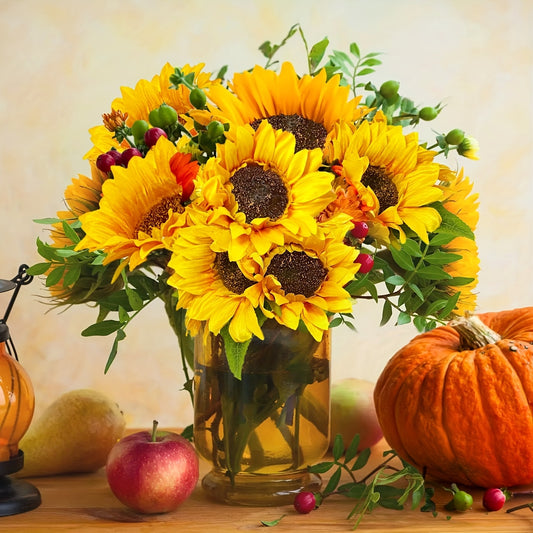 6pcs 24.4" Large Sunflowers Artificial Flowers 8" Full Bloom Long Stem Artificial Sunflower Tall Sun Flowers Giant Sunflowers with Stem Fake Sunflower Floral Arrangement for Outdoor Indoor Home Vase Table Wedding Party Garden