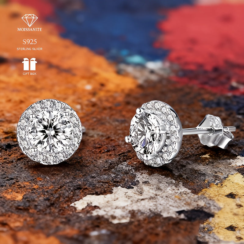 925 Silvery Moissanite Earrings, Men's Moissanite Jewelry, Men's Stud Earrings, 925 Silvery Earrings, Men's Hoop Earrings, Dangle Earrings Suitable for Any Occasion, Perfect As A Christmas #Halloween #BlackFriday #NewYear Gif