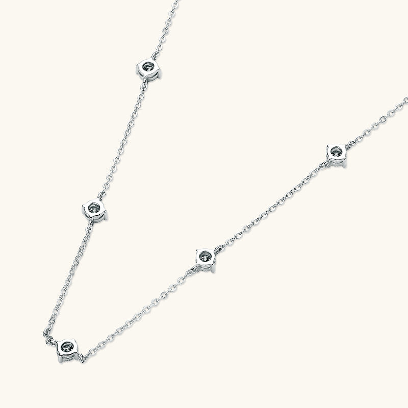 Elegant S925 Silver 0.7 Carat Moissanite Seven-Star Collar Necklace - Vintage Style, Perfect for Birthdays, Mother'S Day, Weddings & Daily Wear, Gift Box Included, Approx. 2.8