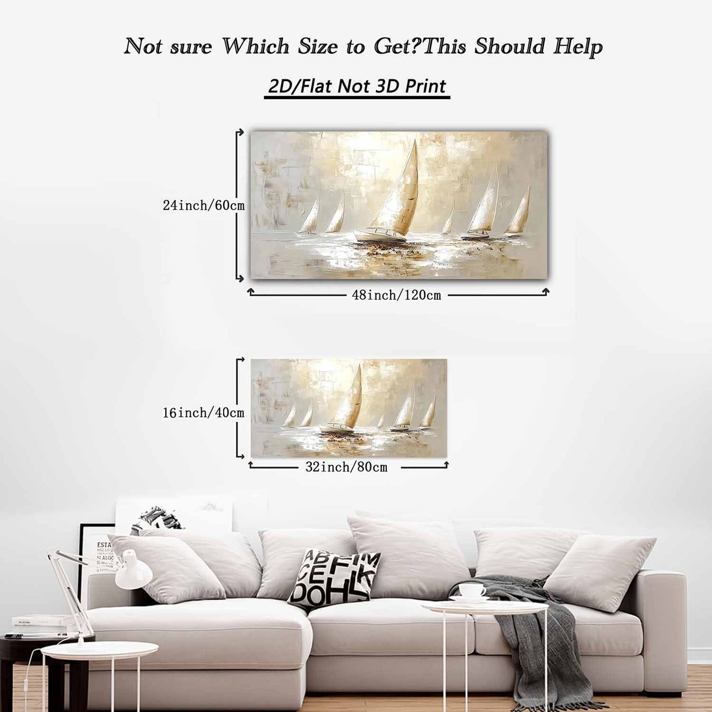 2D Flat, 1pc of Modern Style Large Wooden Frame Canvas Wall Painting - Nautical Theme with Sailboats, Suitable for Living Room and Coastal Themed Decor, High Quality Wall Art Printed Poster Can Be Hung Directly, 2D Flat